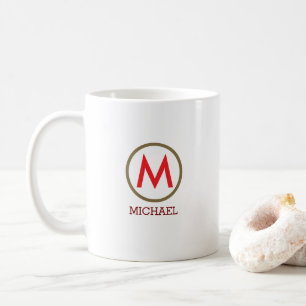 Creëer Uw eigen naam Monogram Rood Koffiemok