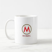 Creëer Uw eigen naam Monogram Rood Koffiemok (Links)