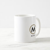 creëer uw eigen naam monogram wit koffiemok (Voorkant rechts)