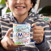 Creëer uw eigen naam patroonkleur tweekleurige koffiemok