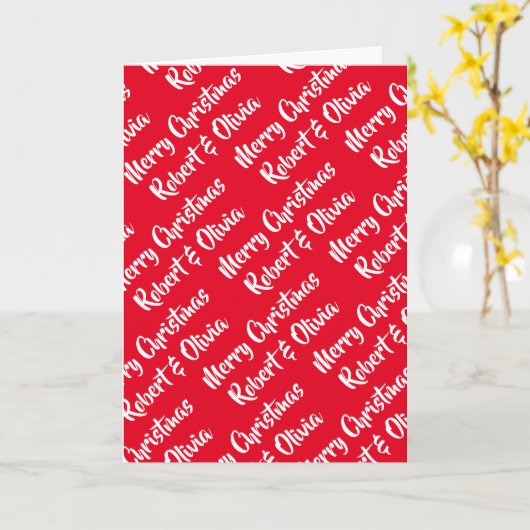 Creëer Uw Eigen Naam Rode Kerstmis Kaart (Gele Bloem)