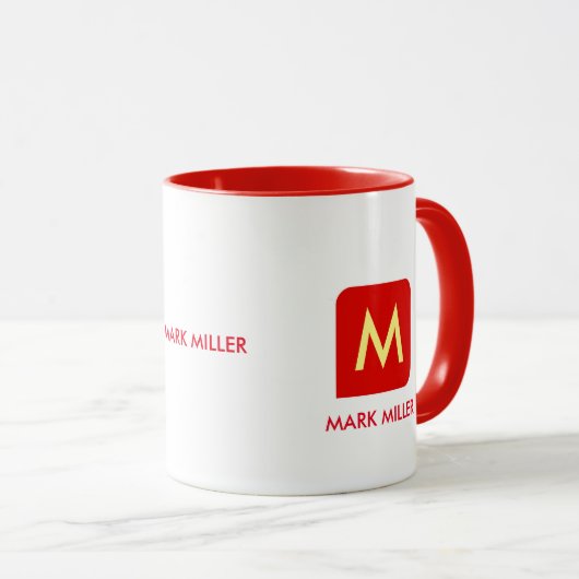 creëer uw eigen naam rode kleur mok (Voorkant rechts)