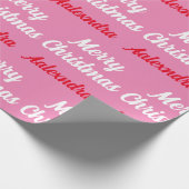 Creëer Uw eigen naam Roze Kerstmis Cadeaupapier (Hoek)