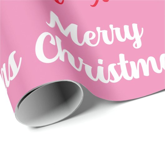 Creëer Uw eigen naam Roze Kerstmis Cadeaupapier (Rol Hoek)