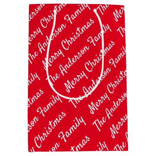 Creëer Uw eigen naam voor kerstfeest Medium Cadeauzakje (Voorkant)