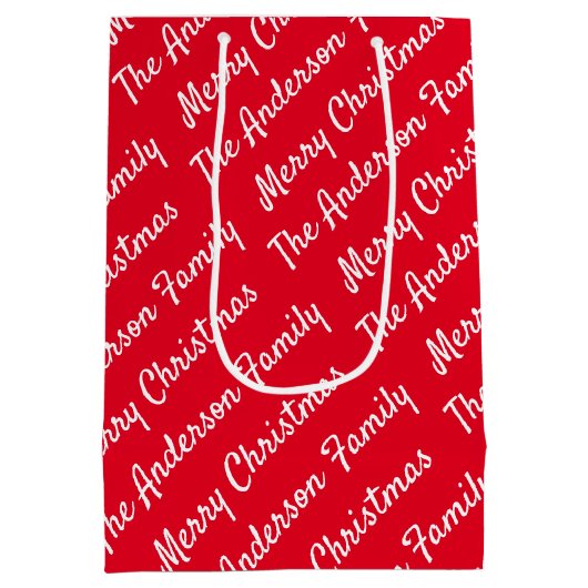 Creëer Uw eigen naam voor kerstfeest Medium Cadeauzakje (Achterkant)