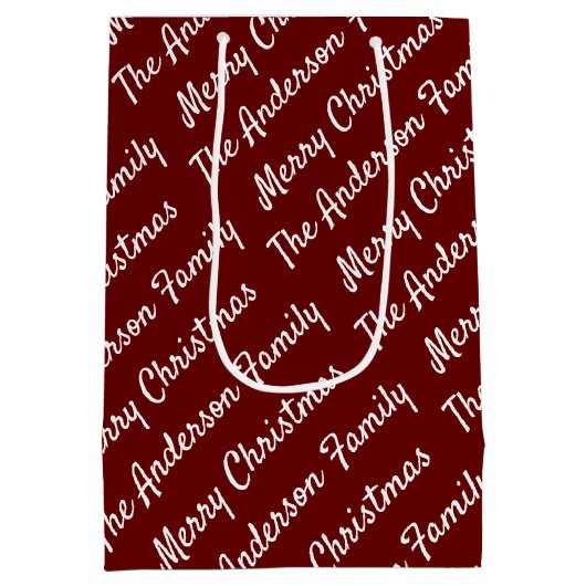 Creëer Uw eigen naam voor kerstfeest Medium Cadeauzakje (Achterkant)