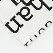 Creëer Uw eigen naam zwart-wit Fleece Deken (Hoek)