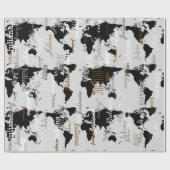 creëer uw eigen naampatroon. wereldkaarten cadeaupapier (Vlak)