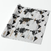 creëer uw eigen naampatroon. wereldkaarten cadeaupapier (Uitgerold)