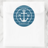 Creëer Uw eigen Nautical Anchor Heart Kastal Logo Ronde Sticker (Tas)