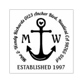 Creëer Uw eigen Nautical Anchor Heart Kastal Logo Rubberstempel (Afrduk)