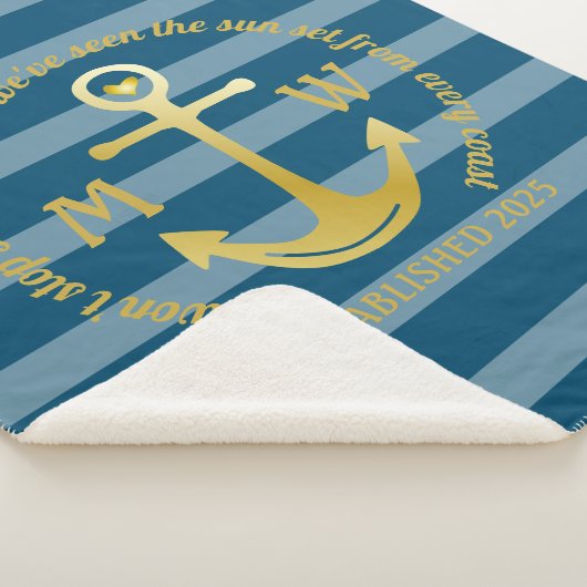 Creëer Uw eigen Nautical Anchor Heart Kastal Logo Sherpa Deken (3/4)