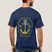 Creëer Uw eigen Nautical Anchor Heart Kastal Logo T-shirt (Achterkant)