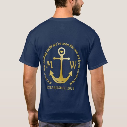 Creëer Uw eigen Nautical Anchor Heart Kastal Logo T-shirt (Achterkant)