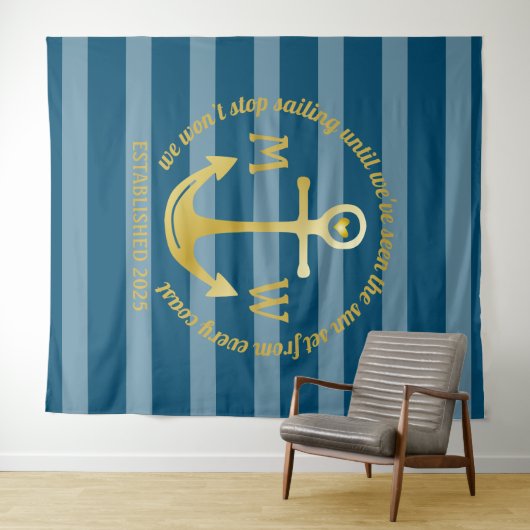 Creëer Uw eigen Nautical Anchor Heart Kastal Logo Wandkleed (In Situ (horizontaal))