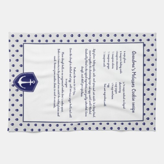 Creëer uw eigen Nautical Anchor Recipbe-keepomwill Theedoek (Horizontaal)