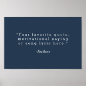 Creëer Uw eigen Navy Blue Custom Quote Poster (Voorkant)