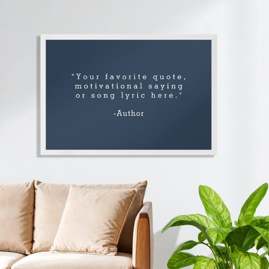 Creëer Uw eigen Navy Blue Custom Quote Poster