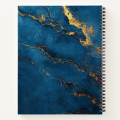 Creëer Uw Eigen Navy Blue & Gold Ripped Notitieboe Notitieboek (Achterkant)