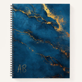 Creëer Uw Eigen Navy Blue & Gold Ripped Notitieboe Notitieboek