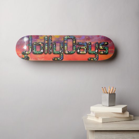 Creëer Uw eigen nieuwste 3D Prettige feestdagen Id Persoonlijk Skateboard (Muurkunst (Horizontaal))