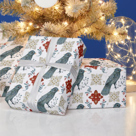 Creëer uw eigen Nordic Blue Bird Cadeaupapier