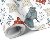 Creëer uw eigen Nordic Blue Bird Cadeaupapier (Rol Hoek)