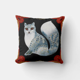 Creëer Uw eigen Nordic Blue Fox & Snowflakes Kussen