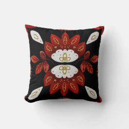 Creëer Uw eigen Nordic Red & Gold Folk Art Flowers Kussen