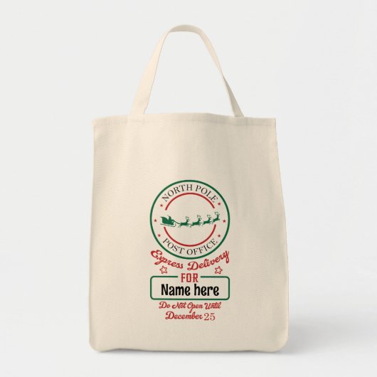 Creëer uw eigen North Pole Express bezorgzak Tote Bag (Voorkant)