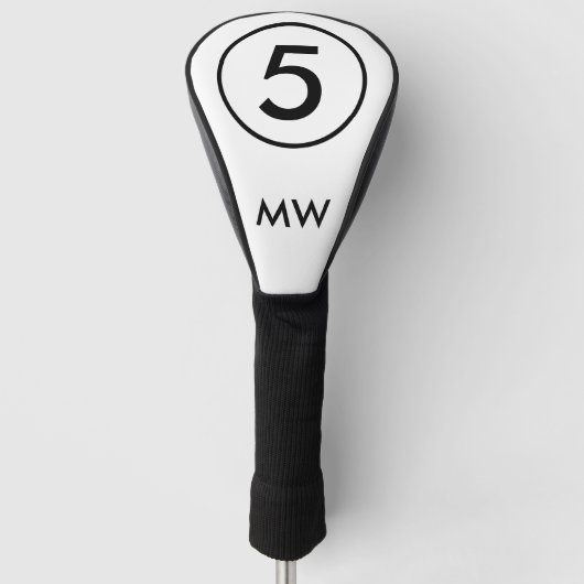 Creëer uw eigen nummer monogram op maat golfheadcover (Voorkant)