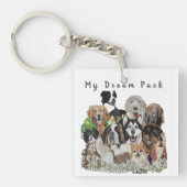 Creëer uw eigen of geen Sjabloon Happy Dog Pack Sleutelhanger (voorkant)