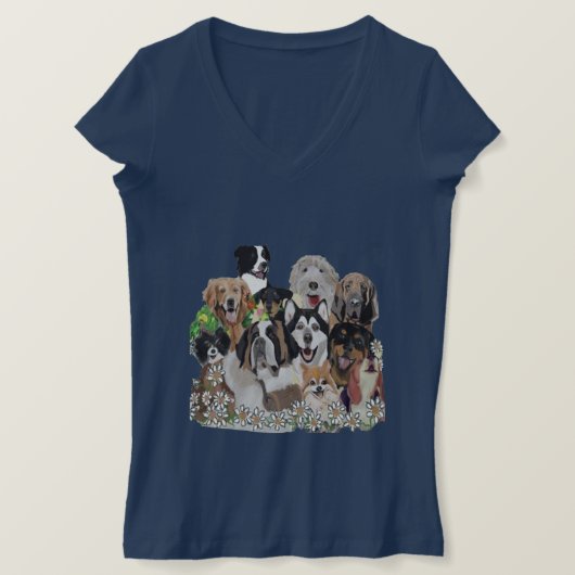 Creëer uw eigen of geen Sjabloon Happy Dog Pack T- T-shirt (Design voorkant)