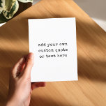 Creëer Uw eigen offerte Briefkaart<br><div class="desc">Creëer uw eigen quote briefkaart met minimalistische  typemachine tekst.</div>