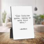 Creëer Uw eigen offerte Fotoplaat<br><div class="desc">Creëer uw eigen aangepaste offerte plaquette home decor. Beschikt over minimalistische typemachinetypografie.</div>