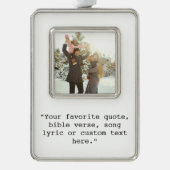 Creëer uw eigen offerte gepersonaliseerde foto verzilverd omlijst ornament (Voorkant)