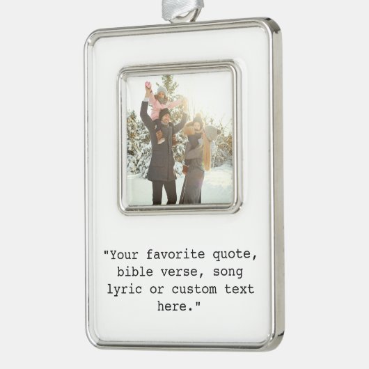 Creëer uw eigen offerte gepersonaliseerde foto verzilverd omlijst ornament (Links)