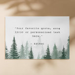 Creëer Uw eigen offerte Imitatie Canvas Print<br><div class="desc">Creëer uw eigen aangepaste offerte faux canvas muurkunst. Beschikt over minimalistische typemachine typografie en mistig bos natuur landschap.</div>