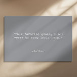 Creëer Uw eigen offerte Imitatie Canvas Print<br><div class="desc">Creëer uw eigen aangepaste citaat canvas muurkunst. Beschikt over minimalistische typografie van de typemachine en een grijze achtergrond.</div>