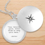 Creëer Uw eigen offerte Locket Ketting<br><div class="desc">Creëer uw eigen aangepaste offerte ketting Kenmerken minimalistische typografie typemachine.</div>