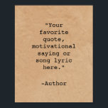 Creëer Uw eigen offerte Poster<br><div class="desc">Creëer uw eigen aangepaste poster-muurkunst. Biedt minimalistische typografie voor schrijfmachines en de achtergrond van kraftpapier afbeelding.</div>