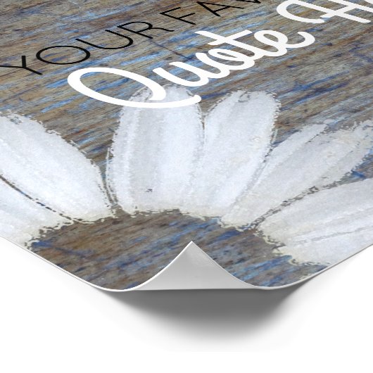 Creëer Uw eigen offerte | Rustic Wood Daisy Flower Poster (Hoek)