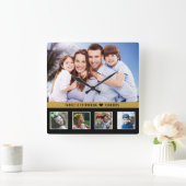 Creëer Uw eigen offerte voor 5 fotocollage Vierkante Klok (Huis)