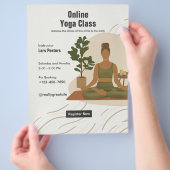 Creëer uw eigen online yogalessen flyer (Hand)