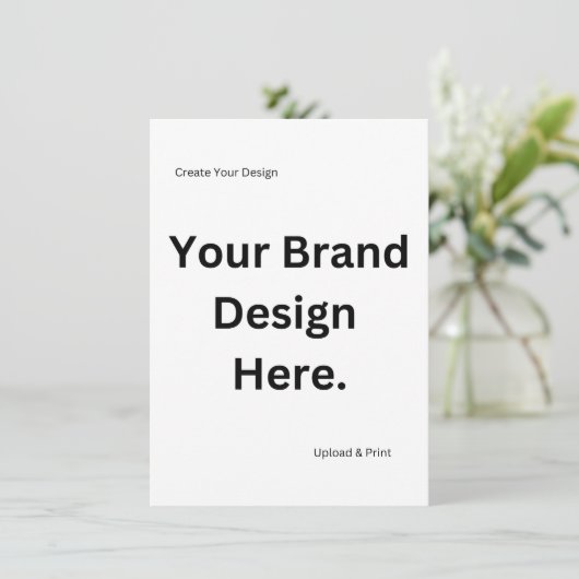 Creëer Uw eigen ontwerp en print Flat Holiday Kaar Feestdagenkaart (Staand voorkant)