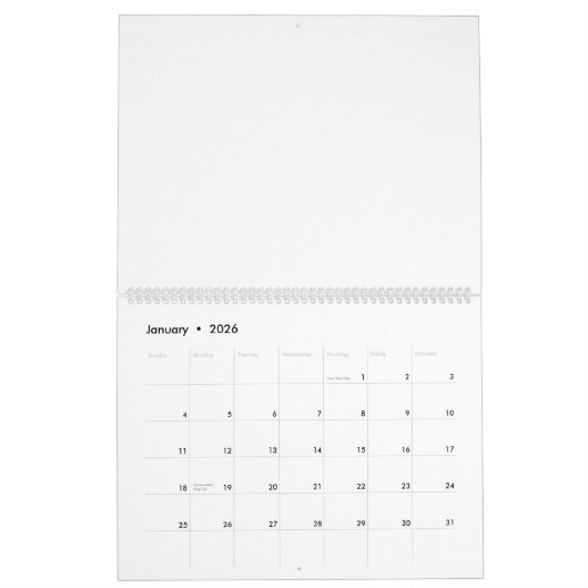 Creëer Uw eigen ontwerp Grote Engelse Amerikaanse Kalender (Jan 2026)