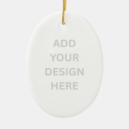 Creëer uw eigen ontwerp porselein ovaal Ornament (Voorkant)