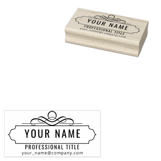 Creëer uw eigen — ontwerp voor professionele naam rubberstempel (Gestempeld)