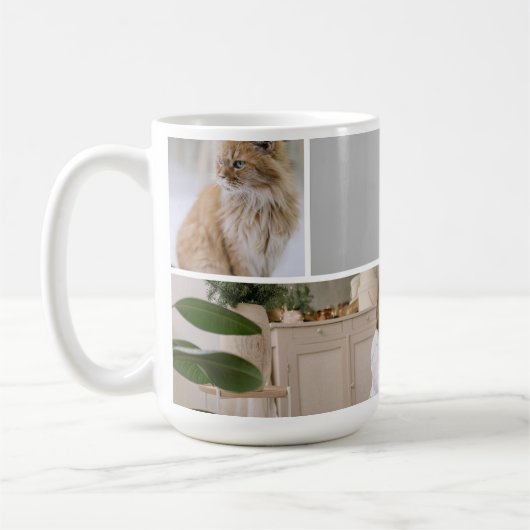 Creëer Uw eigen op maat gemaakte 5 foto gepersonal Koffiemok (Links)